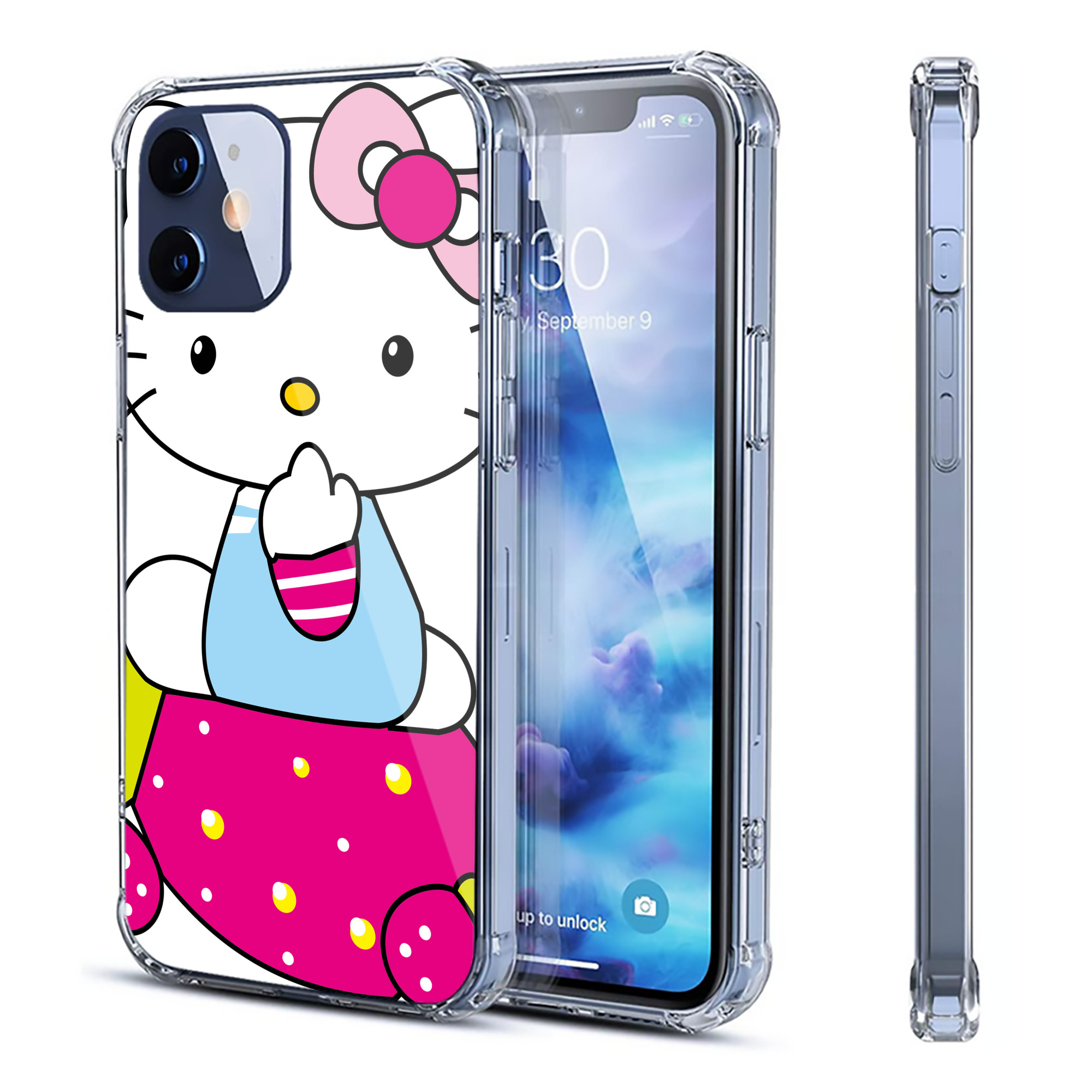 （画像用） Hello Kitty ハローキティ 【iPhone 12シリーズ対応】透明スマホケース（クリアソフトケース）